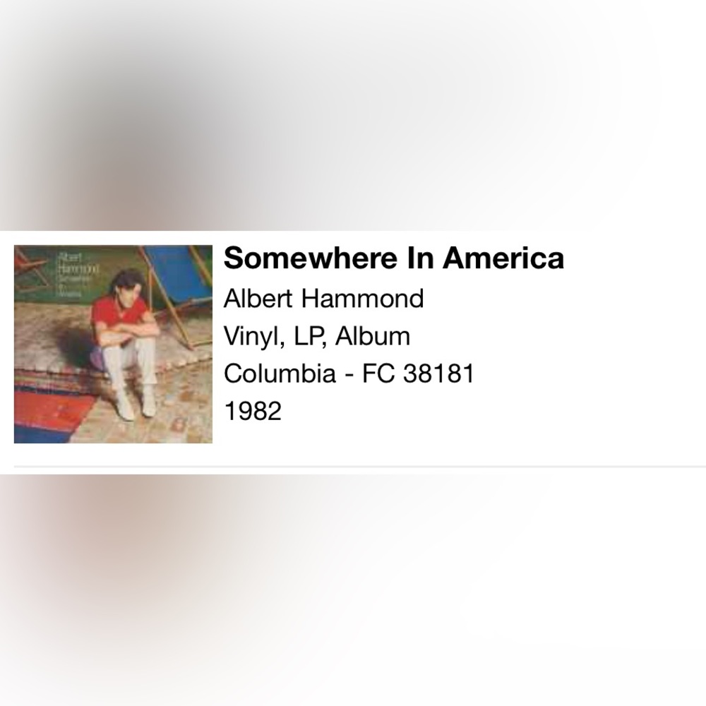 *BUY 2 GET 1 FREE LP* Somewhere in America - Albert Hammond Vinyl Record